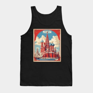 Moscow Russia Vintage Tourism Poster Tank Top